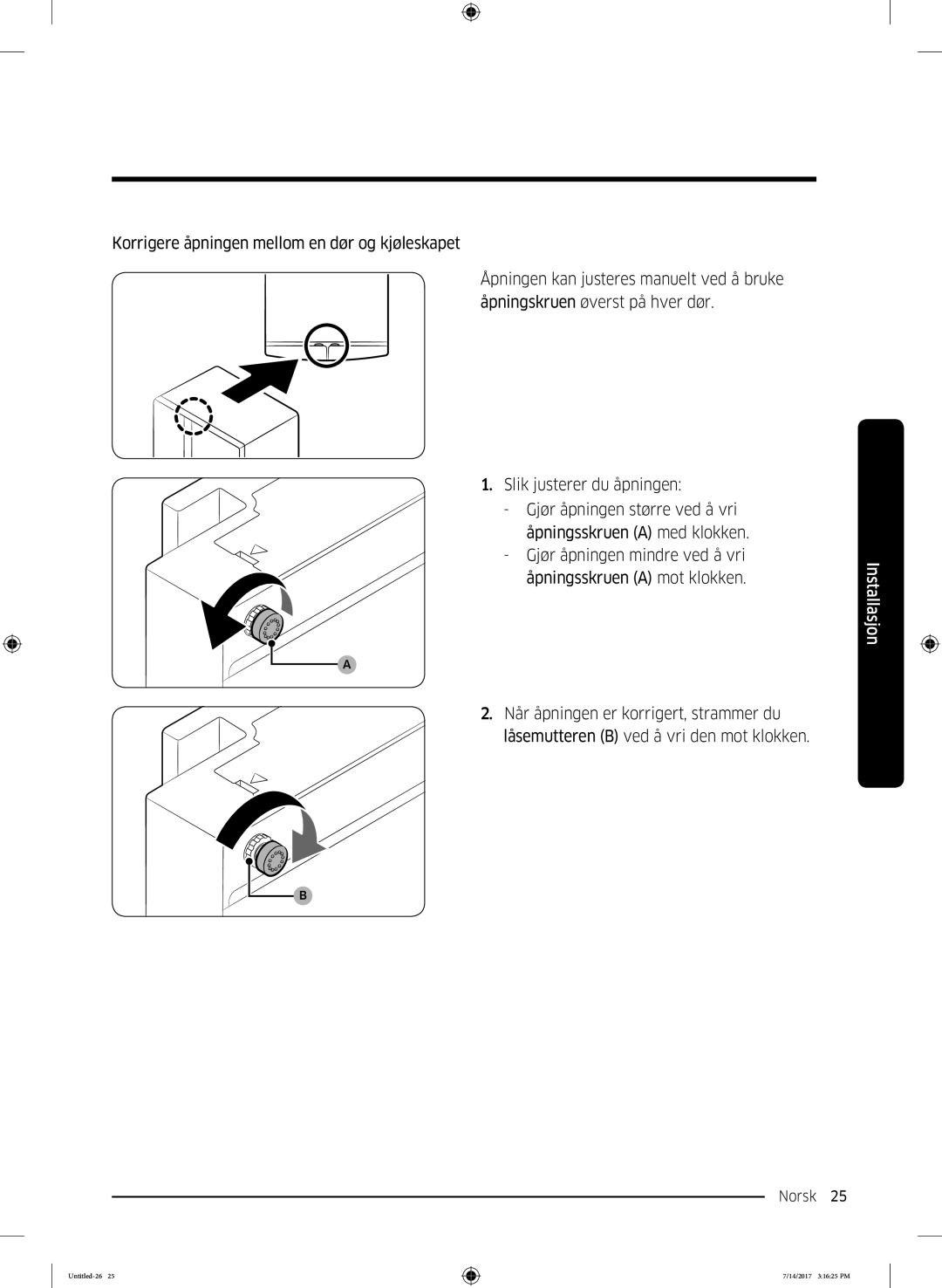 Samsung RH58K6697SL/EE manual Norsk 25  